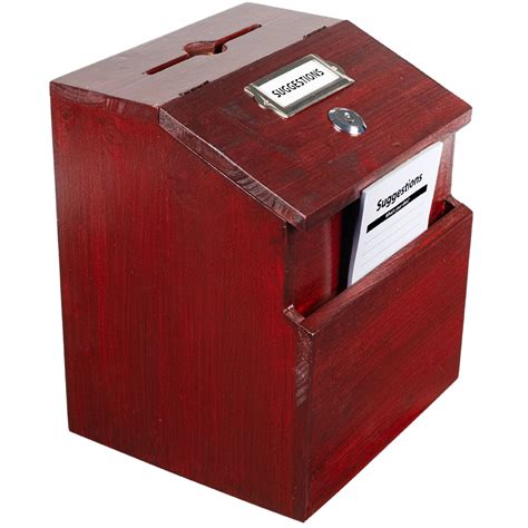 suggestion box with lock wood or metal|large suggestion box with lock.